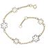 Foto de 10-00-7737 - PULSERA FLORES BICOLOR 9-7MM 18.5CM (1,94gr) 18K