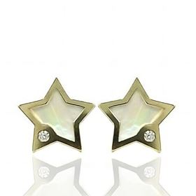 Foto de 51-1651206 - PENDIENTES ESTRELLA NÁCAR CIRCONITA 8MM 18K