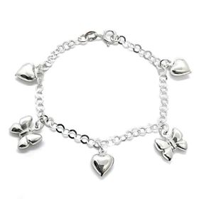 Foto de 20-3 - PULSERA PLATA MARIPOSAS CORAZONES 11MM 17CM