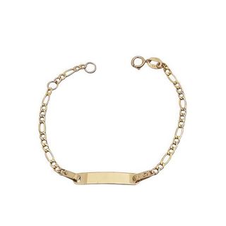 Foto de 9K10-00-9257 - PULSERA BEBÉ PLACA 3X1 2.40MM 14CM (PLACA 4X20MM) (ANILLA A 2CM) 9K**