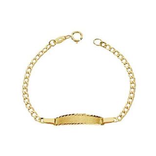 Foto de 88-1615 - PULSERA BEBÉ PLACA BARBADA 2MM (PLACA 4.5X20MM) 12CM (1,12gr) 18K