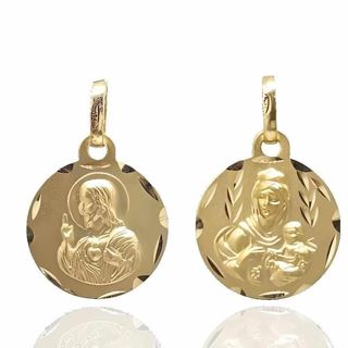 Foto de 78-5003-314 - ESCAPULARIO V. CARMEN-S. CORAZÓN 14MM 18K 