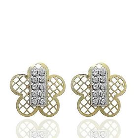 Foto de 51-1229204 - PENDIENTES FLOR BICOLOR CIRCONITA 10MM 18K