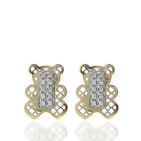 Foto de 51-1229304 - PENDIENTES OSO BICOLOR CIRCONITA 10MM 18K