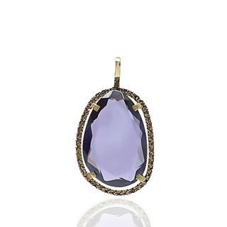 Foto de 71-4643CM - COLGANTE PIEDRA COLOR MORADO 20MM 18K