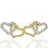 Foto de 14-4643 - PENDIENTES CORAZONES CIRCONITA BICOLOR 9MM 18K