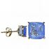 Foto de 05-3988A-6 - PENDIENTES PIEDRAS COLOR AZUL 6X6MM PRESIÓN 18K