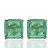 Foto de 05-3988V - PENDIENTES PIEDRAS COLOR VERDE 8X8MM PRESIÓN 18K