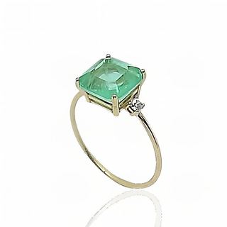 Foto de 05-3988VS - SORTIJA PIEDRAS COLOR VERDE CIRCONITA 8MM 18K