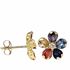Foto de 05-4478 - PENDIENTES FLOR PIEDRAS COLOR 9MM 18K 