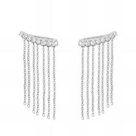 Foto de 18-AG153044 - PENDIENTES PLATA TREPADORES CIRCONITA CADENA 2CM-3CM 