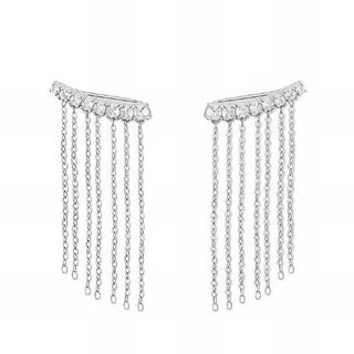 Foto de 18-AG153044 - PENDIENTES PLATA TREPADORES CIRCONITA CADENA 2CM-3CM 