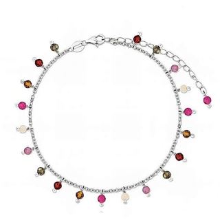 Foto de 18-AG115521 - TOBILLERA PLATA PIEDRAS COLOR 21CM (ALARGADOR 5CM)