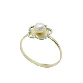 Foto de 51-1322901 - SORTIJA FLOR PERLA BICOLOR 8MM 18K
