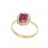 Foto de 28-0371SR - SORTIJA PIEDRA COLOR RUBÍ CIRCONITA 10MM 18K