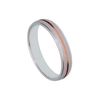 Foto de 10-351-1044-17 - ALIANZA BICOLOR ROSA MATIZADO CONFORT 4MM 18K 