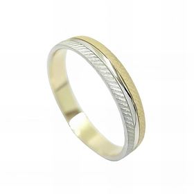 Foto de 10-351-324-14 - ALIANZA BICOLOR FILO BRILLO 3MM 18K 