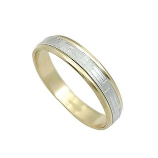 Foto de 10-351-706-15 - ALIANZA BICOLOR GRECA 4MM 18K