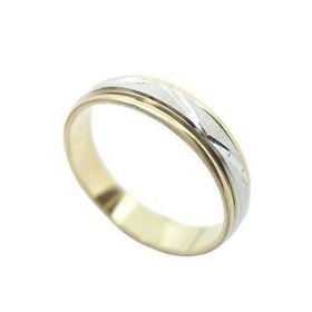 Foto de 10-351-730-15 - ALIANZA BICOLOR ZIG-ZAG 4MM 18K