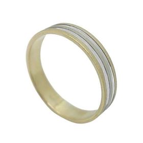 Foto de 10-351-994-15 - ALIANZA BICOLOR RAYADA 4MM 18K