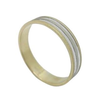 Foto de 10-351-994-15 - ALIANZA BICOLOR RAYADA 4MM 18K