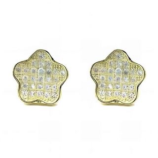 Foto de 25-0237D - PENDIENTES PLATA FLOR CIRCONITA DORADOS 8MM