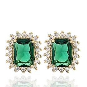 Foto de 28-030EP - PENDIENTES ESMERALDA CIRCONITA 10.5MM 18K