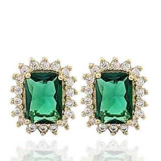 Foto de 28-030EP - PENDIENTES ESMERALDA CIRCONITA 10.5MM 18K