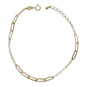 Foto de 28-0278 - PULSERA COMBINADA 2.5MM 17CM (ALARGADOR 2CM) 18K