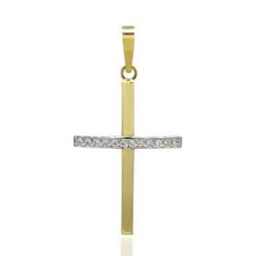 Foto de 28-200035C - CRUZ BICOLOR CIRCONITA 27MM 18K