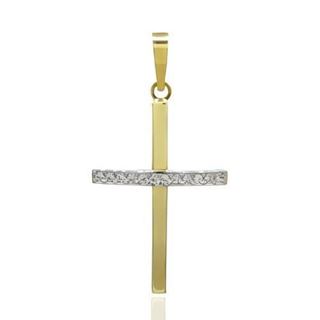 Foto de 28-200035C - CRUZ BICOLOR CIRCONITA 27MM 18K