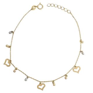 Foto de 28-200342 - PULSERA CORAZONES TRICOLOR 12MM 17CM (ALARGADOR 2CM) 18K