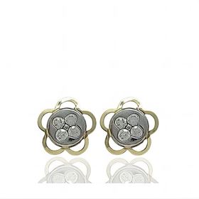 Foto de 33-23026 - PENDIENTES BICOLOR CIRCONITA 7MM 18K