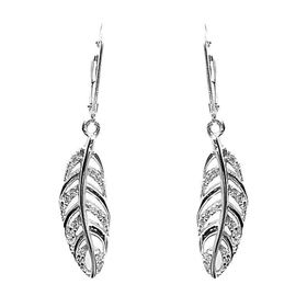 Foto de 38-154P - *OFERTA* PENDIENTES PLATA PLUMA CIRCONITA 38MM