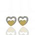 Foto de 40-7216P - PENDIENTES CORAZÓN BICOLOR CIRCONITA 7MM 18K 