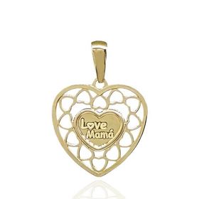 Foto de 51-17206 - COLGANTE 'MAMÁ' CORAZÓN LOVE 16MM 18K