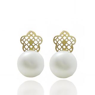 Foto de 51-1203005 - PENDIENTES FLOR PERLA 7MM 13MM 18K
