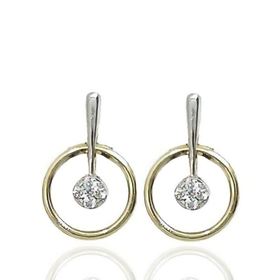 Foto de 62-1009 - PENDIENTES BICOLOR CIRCONITA 12MM 18K