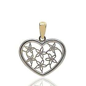 Foto de 62-589 - COLGANTE CORAZÓN BICOLOR CIRCONITA 18MM 18K