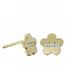 Foto de 99-PT823 - PENDIENTES FLOR CIRCONITA MATE-BRILLO 5MM 18K