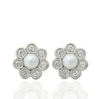 Foto de 71-6434B - PENDIENTES PERLA CIRCONITA 7MM O.B. PRESIÓN 18K