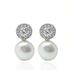 Foto de 71-9222BP - PENDIENTES TÚ Y YO PERLA CIRCONITA PRESIÓN 11MM O.B. 18K 