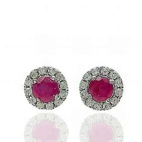 Foto de 71-9222PRB - PENDIENTES RUBÍ CIRCONITA 5MM O.B. 18K