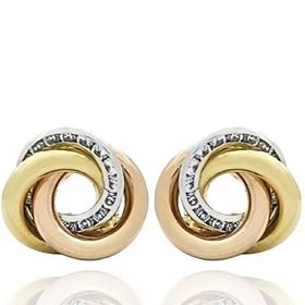 Foto de 71-10980 - PENDIENTES NUDO TRICOLOR 12MM CATALÁN 18K
