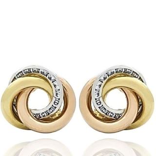 Foto de 71-10980 - PENDIENTES NUDO TRICOLOR 12MM CATALÁN 18K