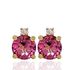 Foto de 71-11999R - PENDIENTES PIEDRAS COLOR SEMIPRECIOSA ROSA 7MM 18K
