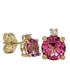 Foto de 71-11999R - PENDIENTES PIEDRAS COLOR SEMIPRECIOSA ROSA 7MM 18K