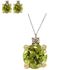 Foto de 71-11999V - PENDIENTES PIEDRAS COLOR SEMIPRECIOSA VERDE PERIDOTO 7MM 18K