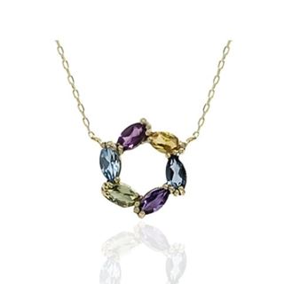 Foto de 71-12450G - GARGANTILLA PIEDRAS COLOR 10MM 45CM (ANILLA A 5CM) 18K