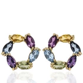 Foto de 71-12450P - PENDIENTES PIEDRAS COLOR 10MM PRESIÓN 18K 